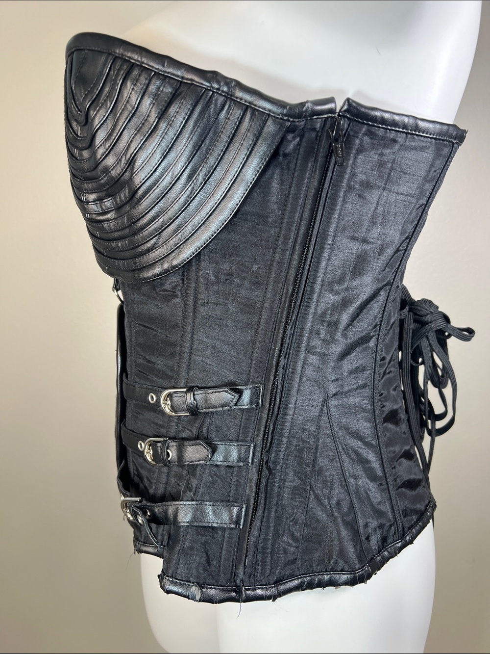 Charmian Steampunk Gothic Heavy Strong Steel Boned Corset with Zipper XL - Picture 7 of 12